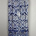 Haute Hippie Womens Blue White Mosaic Print Maxi Skirt Size M Pockets Tassel Tie Photo 0