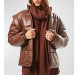 We Wore What NWT Snap-Off Sleeve Faux Leather Puffer Jacket Photo 1