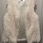 Cali Style U.S.A. Boho Cream Ivory White Fuzzy Faux Shearling Fur Vest Photo 0