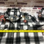 Driftwood  Black and White Plaid Shirt with Floral Embroidery XS Photo 4