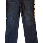 Karl Lagerfeld  Paris Logo Side‎ Stripe Straight-Leg Jeans – Size 10 Photo 0