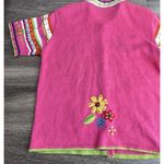 Vintage Arriviste Women's Sz XL Pink Spring Summer Flower Cardigan Sweater Photo 12