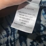 Crosby Blue & White Tie Dye Sleeveless Tie Front Lightweight Summer Rayon Top XL Photo 8