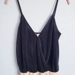 WAYF  Surplice Ribbed Cami Black Bodysuit Photo 2