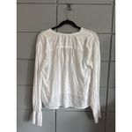 J.Crew Women's V-Neck Tie Top in Cotton-Blend Dobby size S in White Bohemian Photo 3