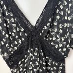 Torrid  Top Womens 2X Black Sheer Lace Baby Doll Whimsy Dark Bows Feminine Photo 4