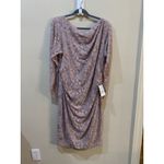 Betsy and Adam  Women Size 18W Dress Drape Back Cocktail Modest  Lace Pink Photo 3