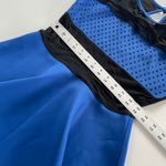 Gracia  Dress Womens Medium Blue Black‎ Mesh Rhinestone Studded Fit Flare Mini Photo 5