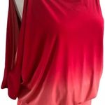 Cache Red Ombre Shift Dress Cut Out Sleeves Photo 1
