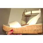 Franco Sarto New Womens 11 M Sandals Shoes Wedge Terry Platform Ivory Cream Photo 3