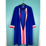 Vanity Fair Vintage  Zip Robe Housecoat Blue Red White Mod Stripe Dacron 1960/70s Photo 5