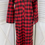 Woolrich Vintage Buffalo Check Flannel Nightshirt Red Black Small Maxi Photo 0