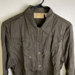Vintage Scully Womens Western Shirt Medium Brown Pearl Snap Chainstitch Cowgirl Photo 2