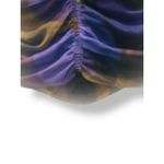 ZARA  Y2K Ruched Sheer Mesh Dress Medium Abstract Purple Pink Black Long Sleeve Photo 13