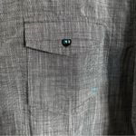 Best In Show Chambray & Teal Long Sleeve‎ Button Front Shirt Women's Size Large Gray Photo 3