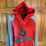 Majestic NHL Ottawa Senators Hoodie Space Dye Sweatshirt Red Gray Size Large NWT Photo 1