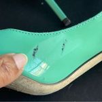 Jimmy Choo  | Seafoam Green Peep Toe Patent Leather Heels Sz 35.5 Photo 8