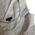 NWT Tahari by Arthur Levine Ivory White and Gold Shift Dress Size 12 Photo 4