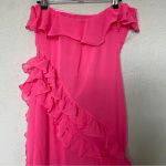 House Of CB HOUSE OF CB 'Sarina' Fuchsia Ruffle Maxi Dress NWOT size L Photo 12