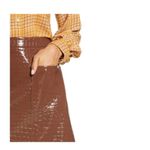 Halogen NWT Atlantic-Pacific Croc Embossed Faux Leather Miniskirt Medium Photo 1