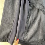 J.Jill  Large Faux Suede Draped Jacket Open Front Pockets Cardigan Navy Blue NEW Photo 3