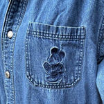 Vintage Disney Blue Denim Embroidered Button Down Shirt~M~ Photo 1