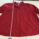 Catherines  Red White‎ Dots Long Sleeve Button Front Cotton Shirt 4X Photo 8