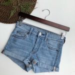 American Eagle Womens Shorts Denim Jean Blue Hi-Rise Cut Off Boho Size 4 Photo 0