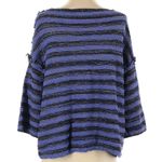 Free People Midnight Blue Black Striped Spells Trouble Sweater Top Size Small S Photo 2