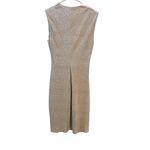 Ralph Lauren Lauren  Gold Shimmer Lined Ruched Cocktail Dress 8 Textured Holiday Photo 8