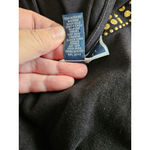 Karen Scott  Size M Womens Gold Embellished Neck Accents Black Top Photo 4