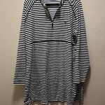 Coolibar UPF 50+ Lawai Ruche Swim Quarter Zip Black Striped Shirt Plus Size 2X Photo 9