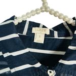 J.Crew | Womens Navy Blue Sheer Striped Button down Shirt Top Coverup Photo 4