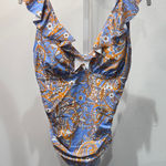 Cupshe  Paisley Ruffle Woman’s One Piece - Blue and Orange Photo 0