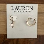Ralph Lauren LAUREN  Stone Bead Huggie Hoop Earrings Gold/Crystal One Size Photo 0