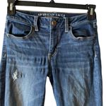 American Eagle  Jeggings Womens Size 4 Long Jeans Super Stretch Denim Distressed Photo 4