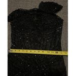 Sherri Hill Gown Formal Floor Length Black Mermaid Cap Sleeve Embellished Size 4 Photo 9