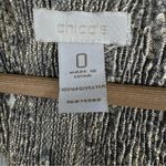 Chico's Open Front Blazer Womens S Silver Shiny Metallic Drape Snake Print Photo 4