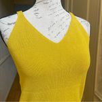 Loft  Sweater v-neck tank top yellow viscose blend Sz Large Petite Photo 2