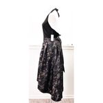 Slny  Dress Black Gunmetal Fit & Flare Open Back Tie Neck Maxi Size 14 New w/Tag Photo 3
