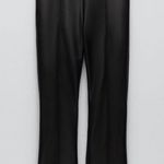 ZARA  Faux Leather Flared Cropped Pants Size S NEW Photo 10