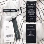 J Brand New Lace Up Backless Jumpsuit Strappy V-Neck Wide Leg White Stripe Photo 13