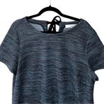 Loft  Tweed Button Pocket Short Shift Dress Blue Sz 12 Photo 4