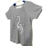 J.Crew ANCHOR GRAY SHORT SLEEVE SWEATSHIRT TOP SIZE MEDIUM Photo 1