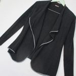 J. McLaughlin J.‎ McLaughlin Sz L Black Gray Cardigan Sweater Open Cascade Soft Knit Photo 1