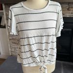 Green Envelope White Relaxed Tie Front Tee Size L Photo 2