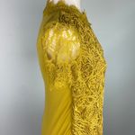 ZARA NWT  Yellow Guipure Lace Dress Keyhole Back Rope Lace Size S Photo 6