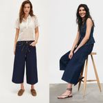 Free People NEW x Levi's XL Culotte Dark Blue Wash Shaded View Jeans Size 25 / 4 Photo 1