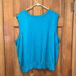 Cable & Gauge  teal blue plus size women’s sleeveless sweater size 3X. Photo 2