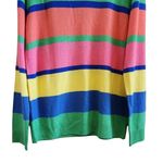 Blair  Multicolor Rainbow Striped Knit Sweater Acrylic Long Sleeve Size Medium Photo 3